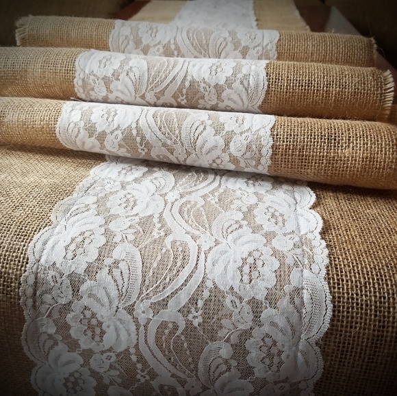 7ft Narrow Rustic Handmade Hessian Table Runner